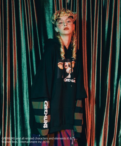 Candy Stripper（キャンディストリッパー）の「【Gremlins×Candy Stripper】GIZMO LAYERED HOODIE（パーカー・レディース・オフホワイト/ブラック/パープル・2）」の3枚目の写真