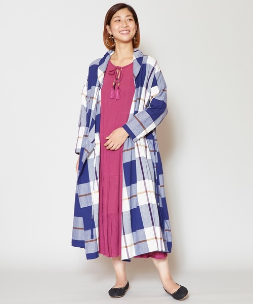 セール チャイハネ 南インドチェック柄カシュクールワンピース ワンピース チャイハネ チャイハネ のファッション通販 Zozotown
