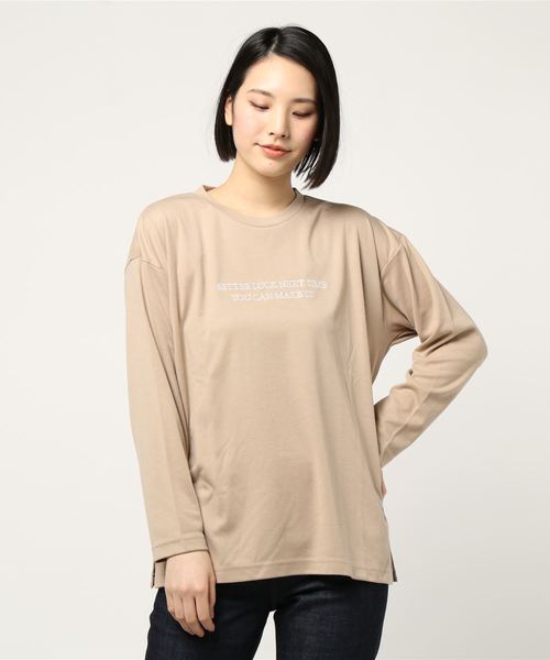one way(ワンウェイ)の「刺繍ロゴ(Tシャツ/カットソー・レディース・ベージュ/パープル/ブラック/ホワイト・M)」の10枚目の写真