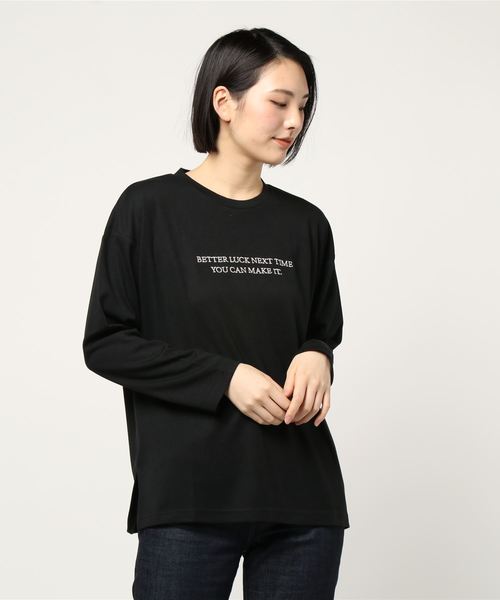 one way(ワンウェイ)の「刺繍ロゴ(Tシャツ/カットソー・レディース・ベージュ/パープル/ブラック/ホワイト・M)」の12枚目の写真