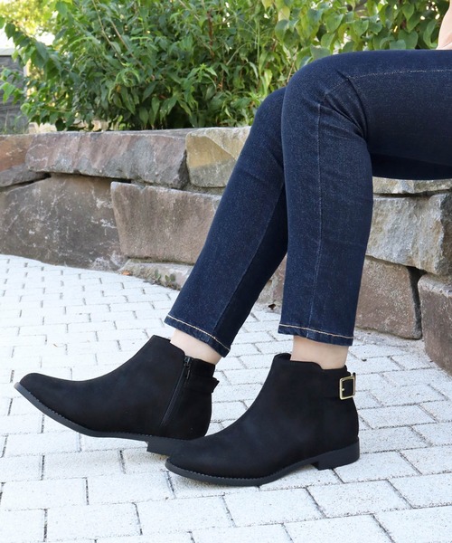 AAA+（サンエープラス）の「AAA / 美シルエットショートブーツ(3591)（ブーツ・レディース・ブラック/ダークブラウン/ブラック系その他/アイボリー・LL/SS/S/M/L/XL）」の4枚目の写真