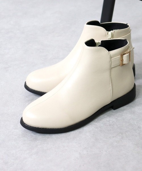 AAA+（サンエープラス）の「AAA / 美シルエットショートブーツ(3591)（ブーツ・レディース・ブラック/ダークブラウン/ブラック系その他/アイボリー・LL/SS/S/M/L/XL）」の17枚目の写真