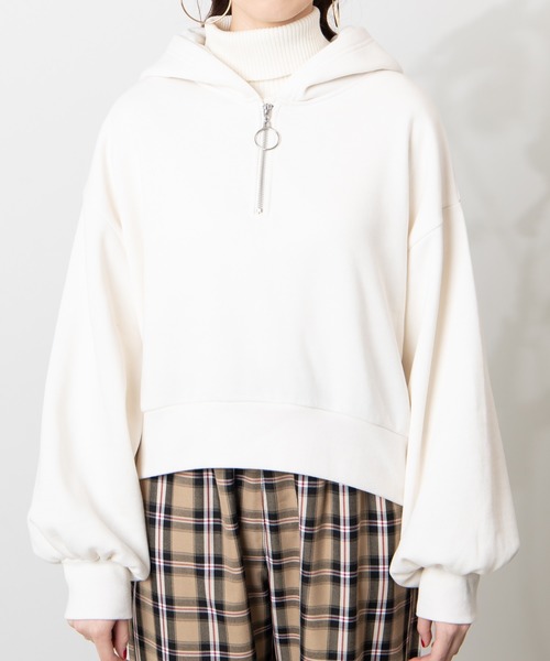 WEGO（ウィゴー）の「WEGO/カラービッグシルエットハーフジップパーカー（パーカー・レディース・パープル/ブラック/ホワイト・FREE）」の15枚目の写真