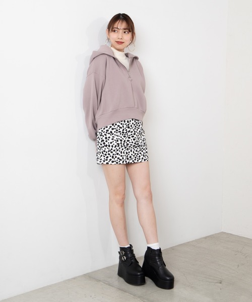 WEGO（ウィゴー）の「WEGO/カラービッグシルエットハーフジップパーカー（パーカー・レディース・パープル/ブラック/ホワイト・FREE）」の7枚目の写真