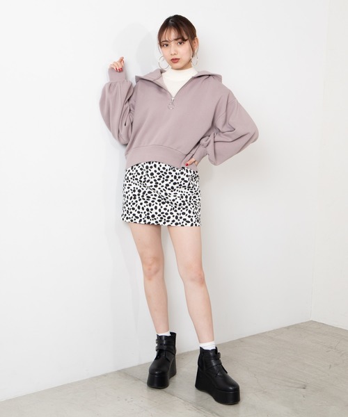 WEGO（ウィゴー）の「WEGO/カラービッグシルエットハーフジップパーカー（パーカー・レディース・パープル/ブラック/ホワイト・FREE）」の8枚目の写真