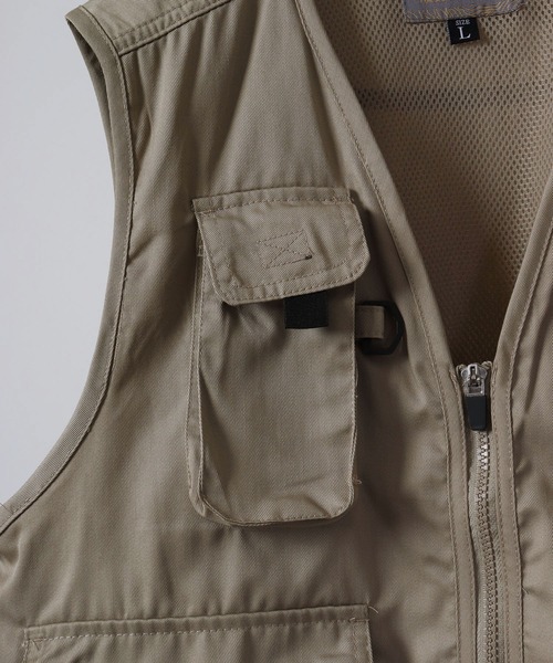 FUNALIVE（ファンアライブ）の「T/C フィッシングベスト（ベスト・メンズ・ベージュ/カーキ/チャコールグレー・M/L/XL）」の11枚目の写真