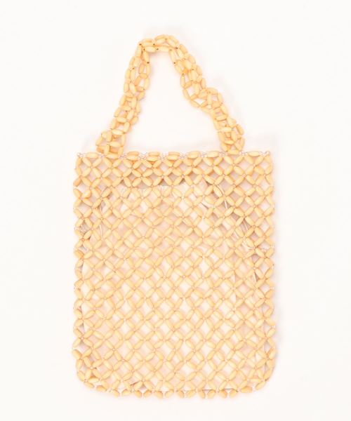 KOBE LETTUCE（コウベレタス）の「ウッドビーズトートバッグ（トートバッグ・レディース・ブラック/ベージュ/ブラウン・FREE）」の16枚目の写真