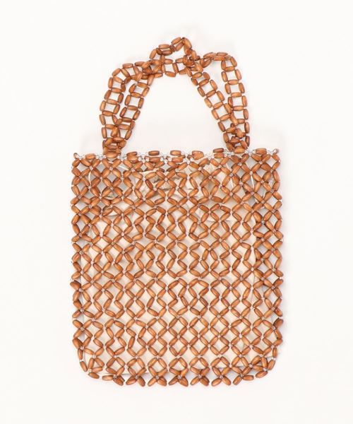 KOBE LETTUCE（コウベレタス）の「ウッドビーズトートバッグ（トートバッグ・レディース・ブラック/ベージュ/ブラウン・FREE）」の17枚目の写真