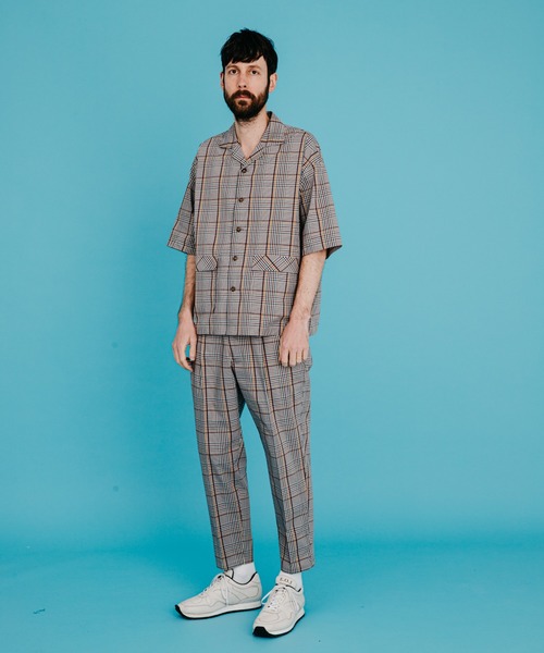 MR.OLIVE（ミスターオリーブ）の「【セットアップ対応】ソロテックス ストレッチチェック/ハーフスリーブ オーバーシャツ（シャツ/ブラウス・メンズ・ライトグリーン/ブラック・LARGE/SMALL/MEDIUM）」の10枚目の写真