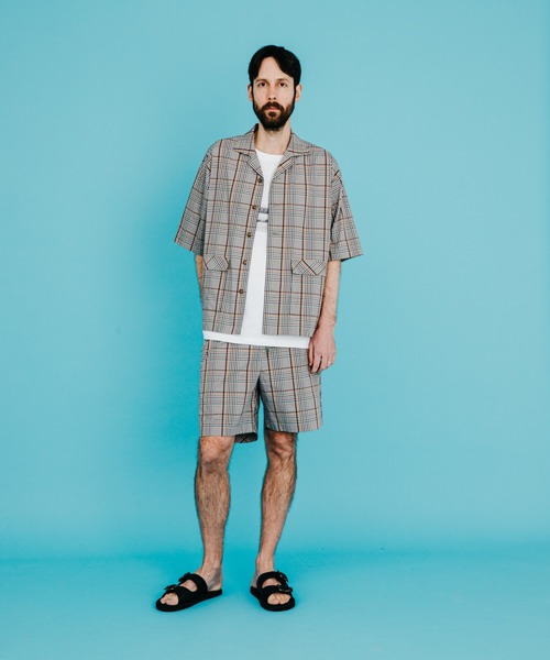 MR.OLIVE（ミスターオリーブ）の「【セットアップ対応】ソロテックス ストレッチチェック/ハーフスリーブ オーバーシャツ（シャツ/ブラウス・メンズ・ライトグリーン/ブラック・LARGE/SMALL/MEDIUM）」の11枚目の写真