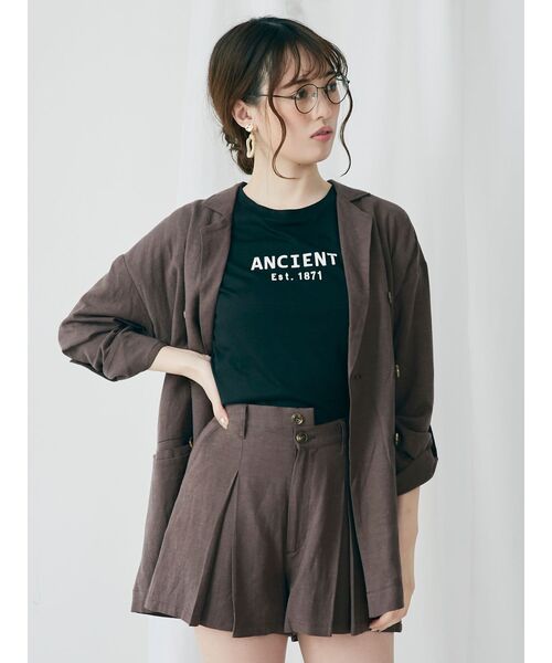 dazzlin(ダズリン)の「ベルト付ダブルジャケット【セットアップ】(テーラードジャケット・レディース・ベージュ/ブラウン/アイボリー・FREE)」の3枚目の写真