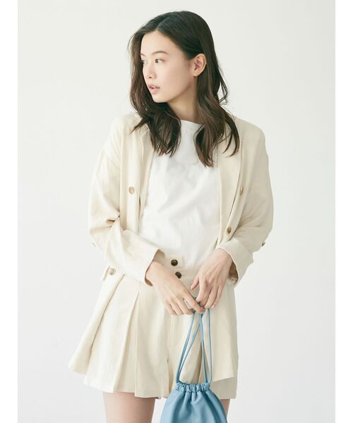dazzlin(ダズリン)の「ベルト付ダブルジャケット【セットアップ】(テーラードジャケット・レディース・ベージュ/ブラウン/アイボリー・FREE)」の2枚目の写真