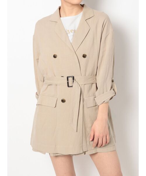 dazzlin(ダズリン)の「ベルト付ダブルジャケット【セットアップ】(テーラードジャケット・レディース・ベージュ/ブラウン/アイボリー・FREE)」の9枚目の写真