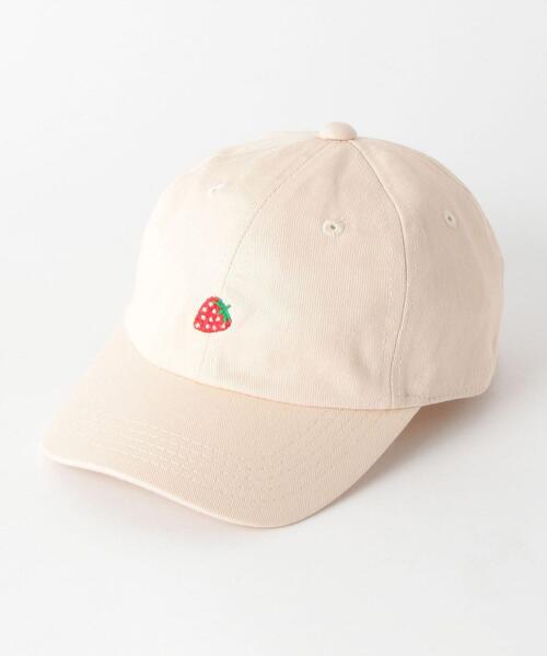 green label relaxing（グリーンレーベルリラクシング）の「GLR モチーフキャップ/ フルーツ（キャップ・キッズ・オフホワイト/ベージュ/イエロー/ライトピンク・52-54cm）」の2枚目の写真