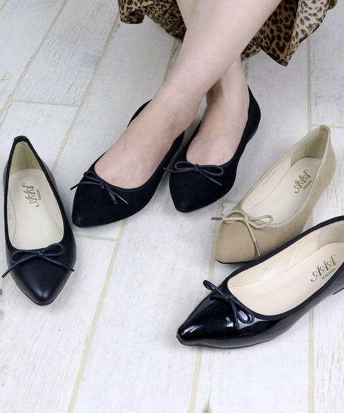 AAA+(サンエープラス)の「AAA / ポインテッドトゥフラットバレエパンプス(3540)(バレエシューズ・レディース・ブラック/ベージュ/ブラック系その他/ブラック系その他2・LL/3L/SS/S/M/L)」の11枚目の写真