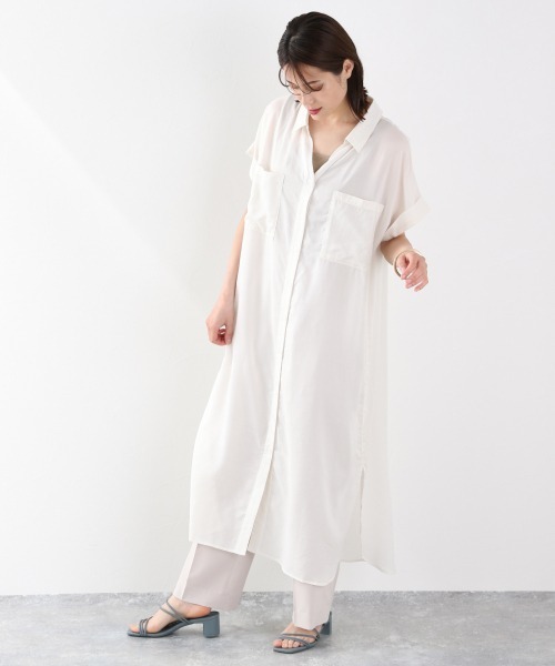 【k1029m】LCC ワンピース+LOWRYSFARMジャケット LOWRYS FARM ワンピース シアーレイヤードキャミワンピース