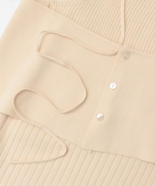 LAATO（ラート）の「LAYERED KNIT CAMISOLE（キャミソール・レディース・グレー/オフホワイト/オレンジ・FREE）」の5枚目の写真