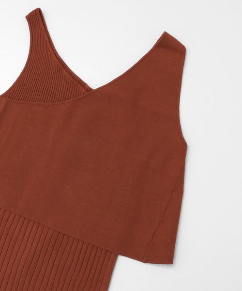 LAATO（ラート）の「LAYERED KNIT CAMISOLE（キャミソール・レディース・グレー/オフホワイト/オレンジ・FREE）」の10枚目の写真