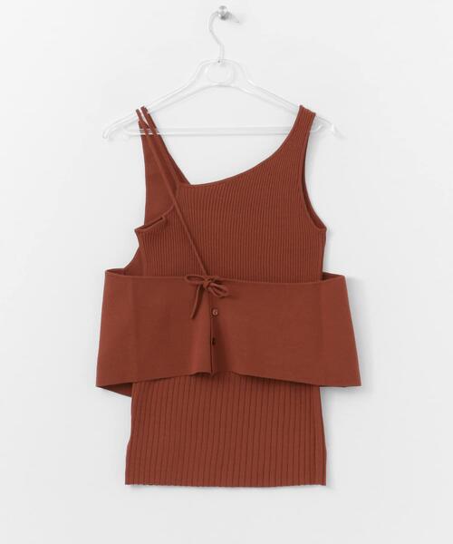 LAATO（ラート）の「LAYERED KNIT CAMISOLE（キャミソール・レディース・グレー/オフホワイト/オレンジ・FREE）」の11枚目の写真