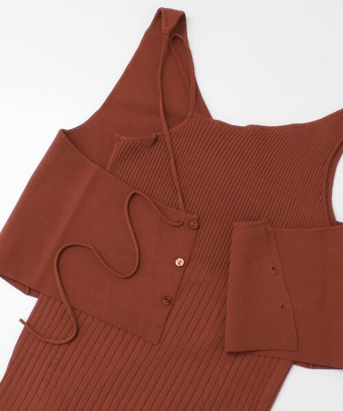 LAATO（ラート）の「LAYERED KNIT CAMISOLE（キャミソール・レディース・グレー/オフホワイト/オレンジ・FREE）」の12枚目の写真