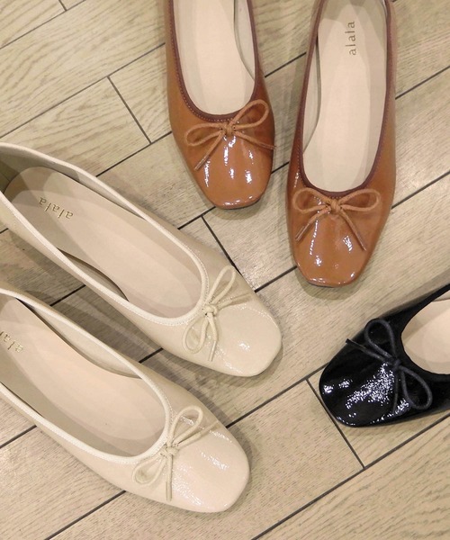 alala（アララ）の「スクエアトゥバレエシューズ/フラットパンプス　◆（バレエシューズ・レディース・アイボリー/ブラック/ブラウン・S/M/L/LL）」の16枚目の写真