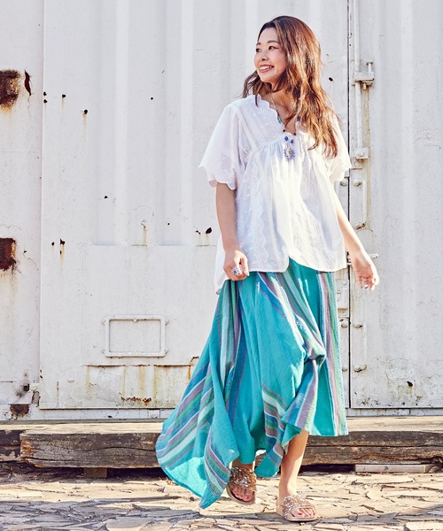 チャイハネ（チャイハネ）の「【チャイハネ】ガラスビーズフラワーリング（リング・レディース・ブラック/ブルー/グリーン/ライトブルー/オレンジ/レッド/ホワイト・FREE）」の13枚目の写真