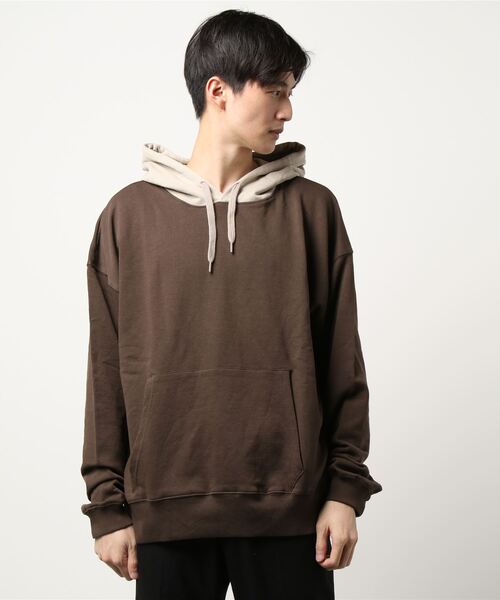 STYLEBLOCK(スタイルブロック)の「裏毛スーパービッグプルパーカー(パーカー・メンズ・ブラック/ベージュ/パープル/ブラウン系その他/ベージュ系その他/ブラック×パープル/ブラウン・L/M/LL)」の3枚目の写真