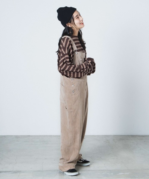 WEGO（ウィゴー）の「WEGO/コーデュロイオーバーオール（サロペット/オーバーオール・メンズ・ブラック/ブラウン/ライトベージュ・MEDIUM/LARGE）」の15枚目の写真