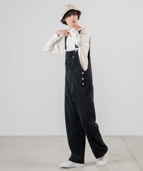 WEGO（ウィゴー）の「WEGO/コーデュロイオーバーオール（サロペット/オーバーオール・メンズ・ブラック/ブラウン/ライトベージュ・MEDIUM/LARGE）」の6枚目の写真