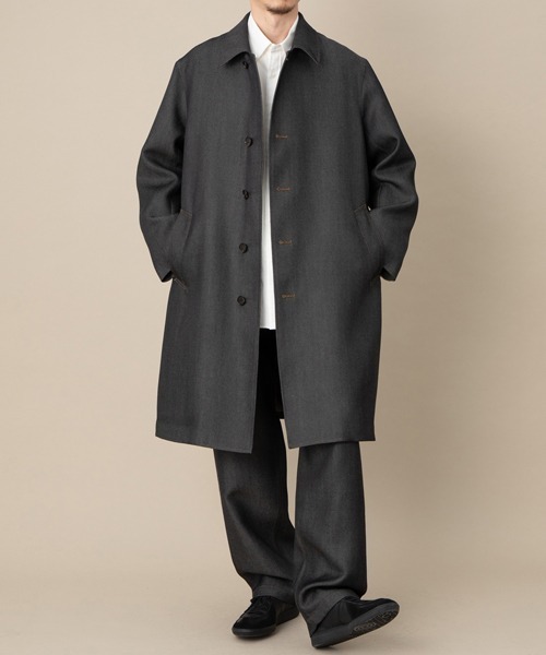 ADAM ET ROPE'(アダムエロペ)の「【NIKKE】ウールデニムカーコート(ステンカラーコート・メンズ・ネイビー・M/L)」の1枚目の写真