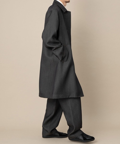ADAM ET ROPE'(アダムエロペ)の「【NIKKE】ウールデニムカーコート(ステンカラーコート・メンズ・ネイビー・M/L)」の9枚目の写真