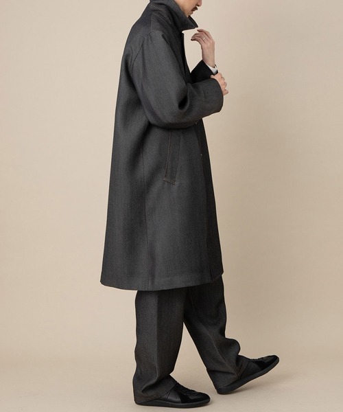 ADAM ET ROPE'(アダムエロペ)の「【NIKKE】ウールデニムカーコート(ステンカラーコート・メンズ・ネイビー・M/L)」の5枚目の写真