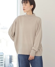 モックネックドロップショルダーニットプルオーバー *