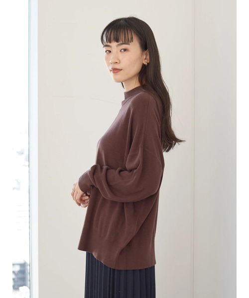 AMERICAN HOLIC(アメリカンホリック)の「モックネックドロップショルダーニットプルオーバー *(ニット/セーター・レディース・チャコールグレー/ライトグレー/ブラウン/カーキ・FREE)」の22枚目の写真