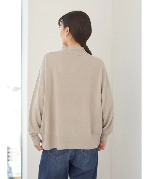 AMERICAN HOLIC(アメリカンホリック)の「モックネックドロップショルダーニットプルオーバー *(ニット/セーター・レディース・チャコールグレー/ライトグレー/ブラウン/カーキ・FREE)」の20枚目の写真