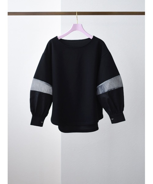 Eimee Law(エイミーロウ)の「シャツスリーブドッキングカットTOPS(Tシャツ/カットソー・レディース・オフホワイト/チャコールグレー/ブラック・38)」の3枚目の写真