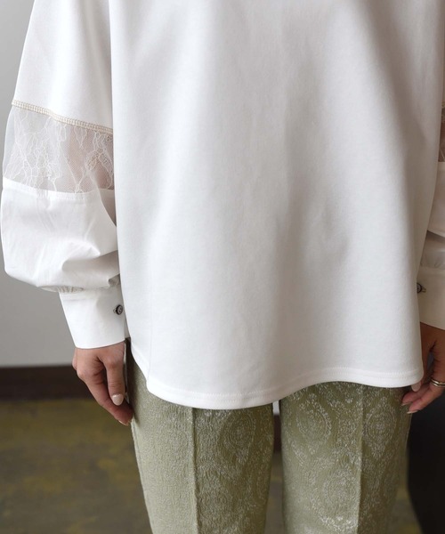 Eimee Law(エイミーロウ)の「シャツスリーブドッキングカットTOPS(Tシャツ/カットソー・レディース・オフホワイト/チャコールグレー/ブラック・38)」の17枚目の写真