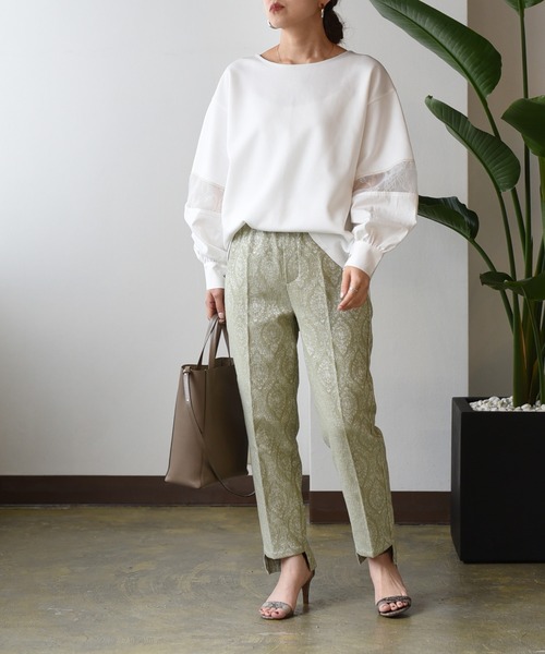 Eimee Law(エイミーロウ)の「シャツスリーブドッキングカットTOPS(Tシャツ/カットソー・レディース・オフホワイト/チャコールグレー/ブラック・38)」の11枚目の写真