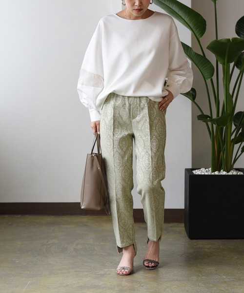 Eimee Law(エイミーロウ)の「シャツスリーブドッキングカットTOPS(Tシャツ/カットソー・レディース・オフホワイト/チャコールグレー/ブラック・38)」の12枚目の写真