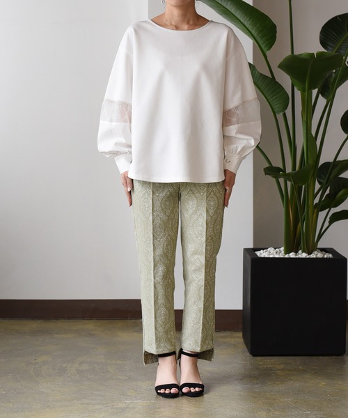 Eimee Law(エイミーロウ)の「シャツスリーブドッキングカットTOPS(Tシャツ/カットソー・レディース・オフホワイト/チャコールグレー/ブラック・38)」の22枚目の写真