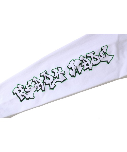 A BATHING APE（アベイシングエイプ）の「BAPE X READYMADE SPRAY WIDE FIT L/S TEE M（Tシャツ/カットソー・メンズ・ホワイト/ブラック・XX-LARGE/LARGE/SMALL/XXX-LARGE/MEDIUM/X-LARGE）」の6枚目の写真