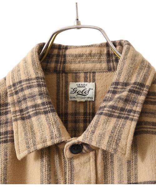 トップス GOLD NEL CHECK BIG WORK SHIRT GL28300 M 中古・古着通販】GOLD (ゴールド) NEL CHECK BIG SHIRT アイボリー