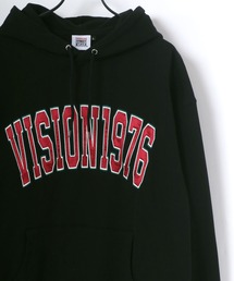 VISION STREET WEAR/ヴィジョンストリートウエア スウェット サテンワッペン カレッジロゴ バックチェーン刺繍 ルードロゴ スウェットパーカー/フーディー