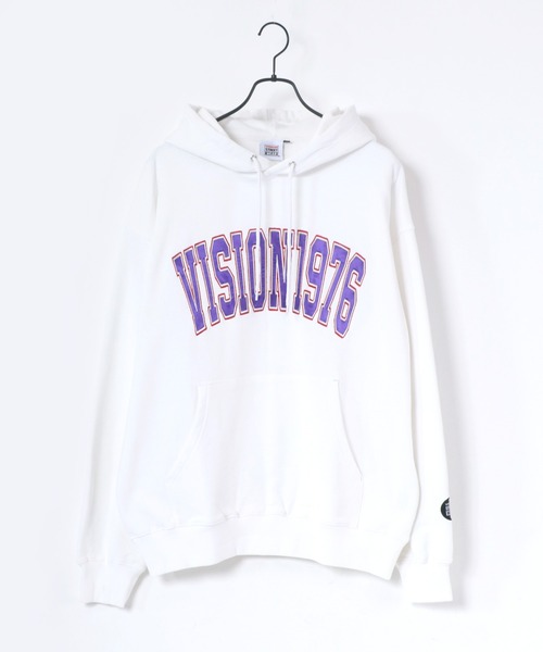 VISION STREET WEAR(ヴィジョンストリートウェア)の「VISION STREET WEAR/ヴィジョンストリートウエア スウェット サテンワッペン カレッジロゴ バックチェーン刺繍 ルードロゴ スウェットパーカー/フーディー(パーカー・メンズ・ホワイト/ブラック/ホワイト系その他/ブラック系その他・M/L)」の9枚目の写真
