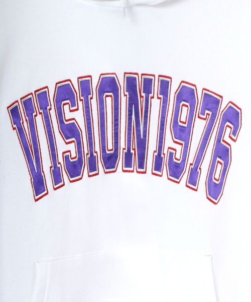 VISION STREET WEAR(ヴィジョンストリートウェア)の「VISION STREET WEAR/ヴィジョンストリートウエア スウェット サテンワッペン カレッジロゴ バックチェーン刺繍 ルードロゴ スウェットパーカー/フーディー(パーカー・メンズ・ホワイト/ブラック/ホワイト系その他/ブラック系その他・M/L)」の16枚目の写真