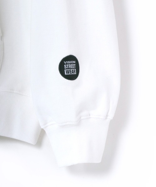 VISION STREET WEAR(ヴィジョンストリートウェア)の「VISION STREET WEAR/ヴィジョンストリートウエア スウェット サテンワッペン カレッジロゴ バックチェーン刺繍 ルードロゴ スウェットパーカー/フーディー(パーカー・メンズ・ホワイト/ブラック/ホワイト系その他/ブラック系その他・M/L)」の19枚目の写真