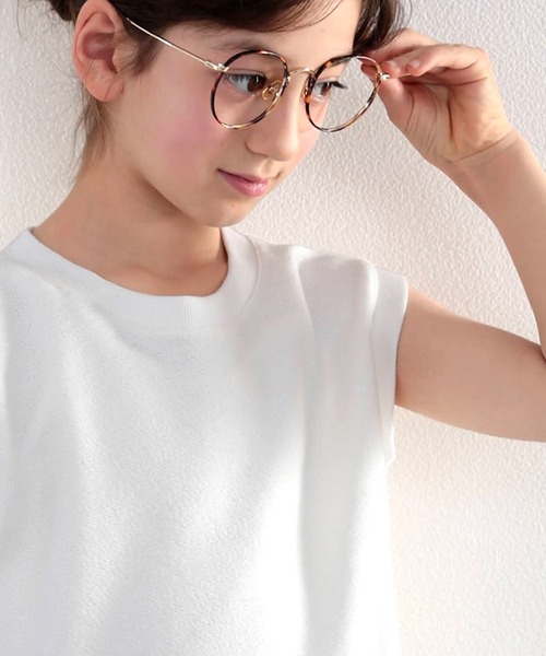classicalelf(クラシカルエルフ)の「キッズ ふわり柔らか♪USAコットン&パイル地ノースリーブトップス(Tシャツ/カットソー・キッズ・ホワイト/ブラック/グレー/グレイッシュベージュ・130/140/150/160)」の2枚目の写真