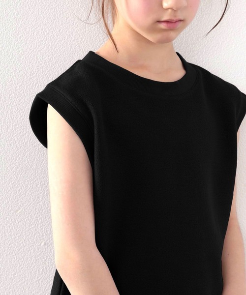 classicalelf(クラシカルエルフ)の「キッズ ふわり柔らか♪USAコットン&パイル地ノースリーブトップス(Tシャツ/カットソー・キッズ・ホワイト/ブラック/グレー/グレイッシュベージュ・130/140/150/160)」の10枚目の写真
