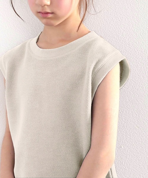 classicalelf(クラシカルエルフ)の「キッズ ふわり柔らか♪USAコットン&パイル地ノースリーブトップス(Tシャツ/カットソー・キッズ・ホワイト/ブラック/グレー/グレイッシュベージュ・130/140/150/160)」の20枚目の写真