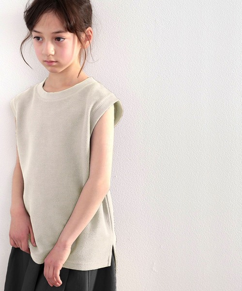 classicalelf(クラシカルエルフ)の「キッズ ふわり柔らか♪USAコットン&パイル地ノースリーブトップス(Tシャツ/カットソー・キッズ・ホワイト/ブラック/グレー/グレイッシュベージュ・130/140/150/160)」の21枚目の写真